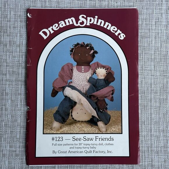 See-Saw Friends Topsy-Turvy Doll Pattern Dream Spinners 123 Great American Quilt - Picture 1 of 2